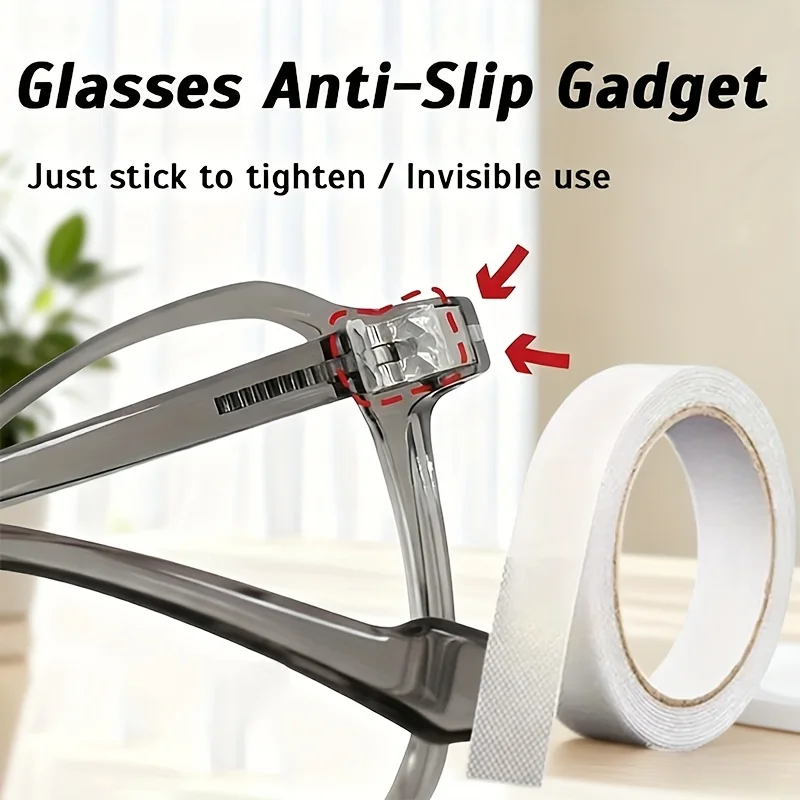 39.37 Inch Anti-Slip Stickers for Glasses, Specially Designed for Frame Connection. Prevents Slipping, Reduces Temple Spacing