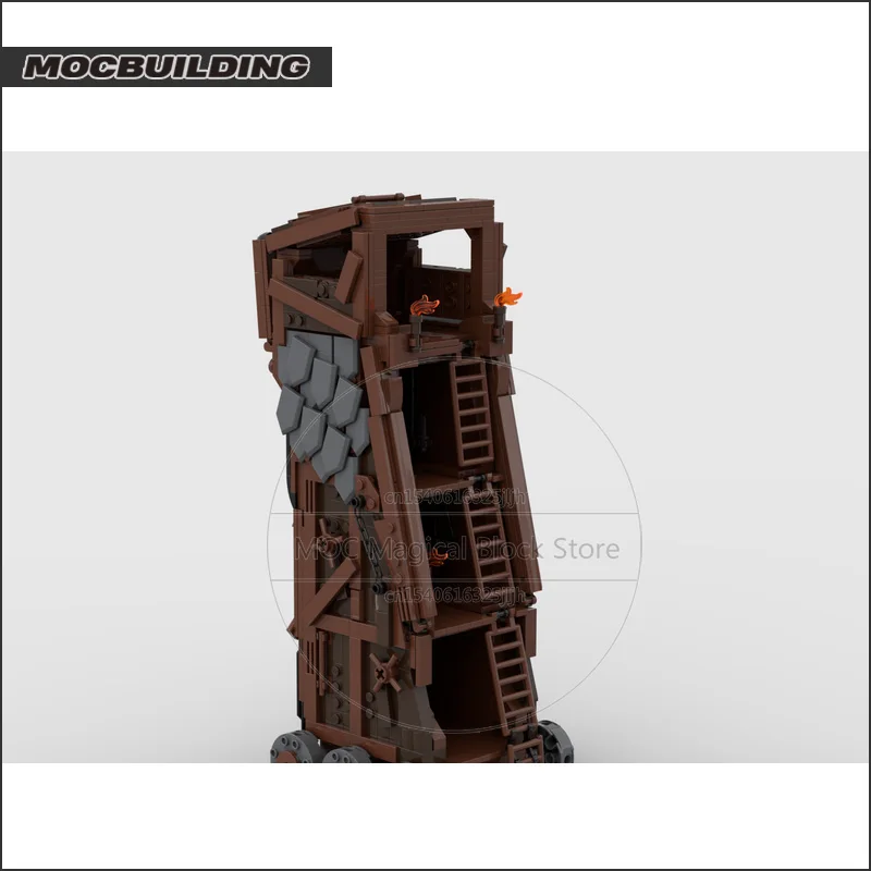 The Rings Movie Siege Tower MOC klocki Lake Town House architektura technologia cegły DIY kolekcja montażowa zabawki prezent