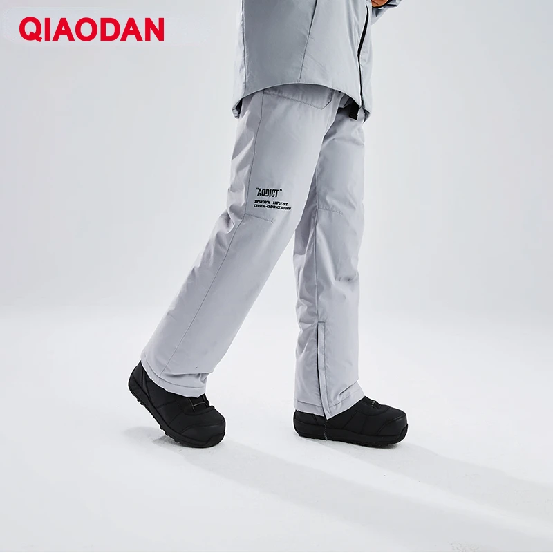 QIAODAN 2023 Snowboarding Pants For Men Outdoor High Quality Waterproof Windproof Warm Ski Pants Snow Trousers XYK43215408R