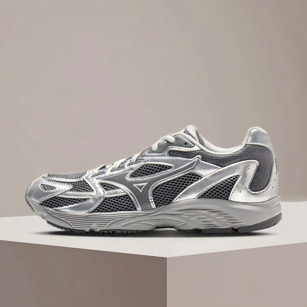 Mizuno SPARK CN III Unisex Silver-Gray Low-Top Runners  Non-Slip Outsole, Durable Mesh & Breathable Fit D1GH242805