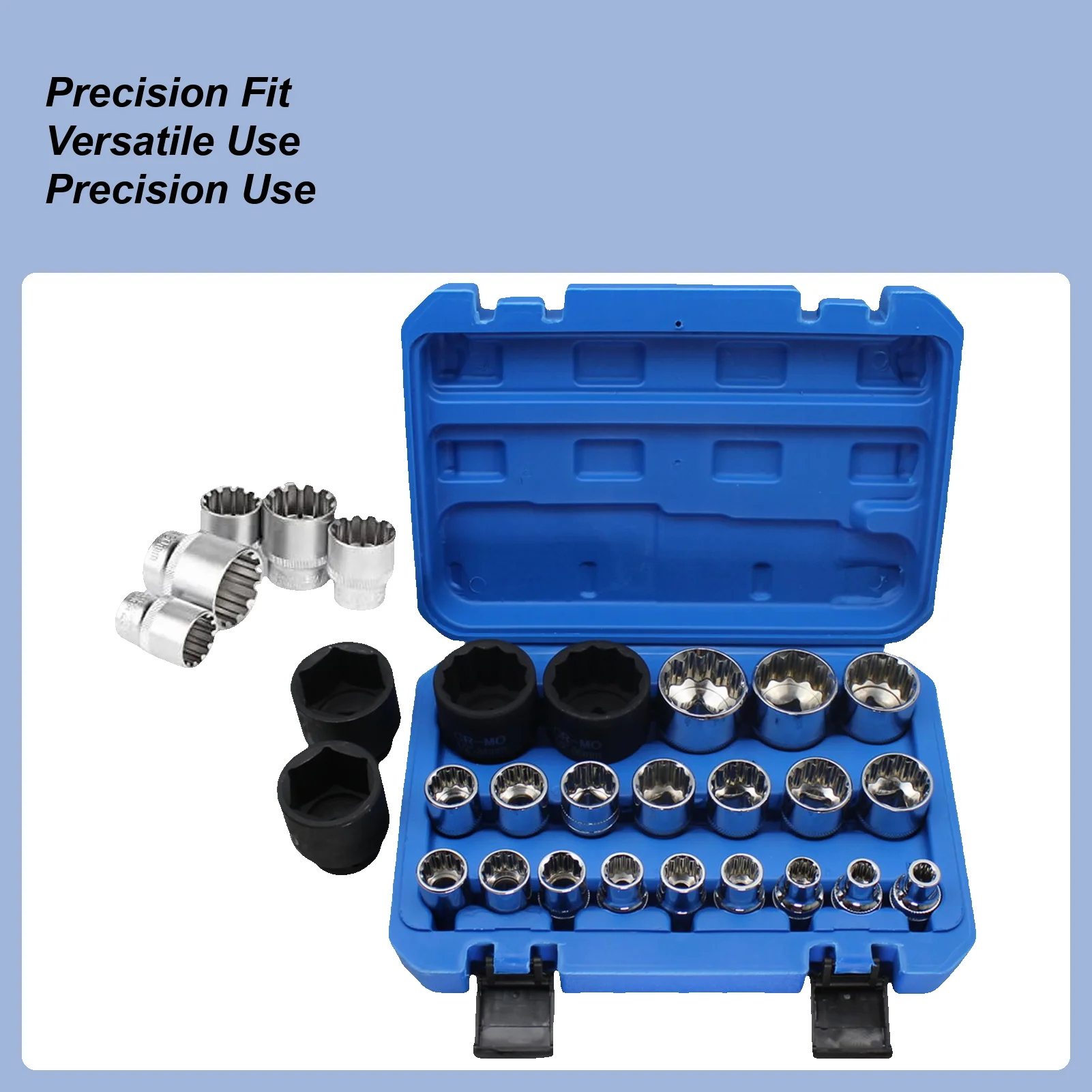 

Socket Set Auto Repairing Sleeve Kit Multifunctional Set of 21 Plum Blossom Socket Wrench Kit for Household Automotive