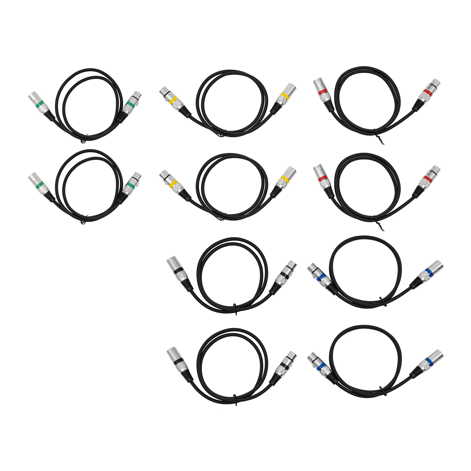 10pcs DMX Cable 1m 3 Pins DMX Wires Signal Cable for Stage DJ Lighting Fixtures DMX Light Control Signal Connector