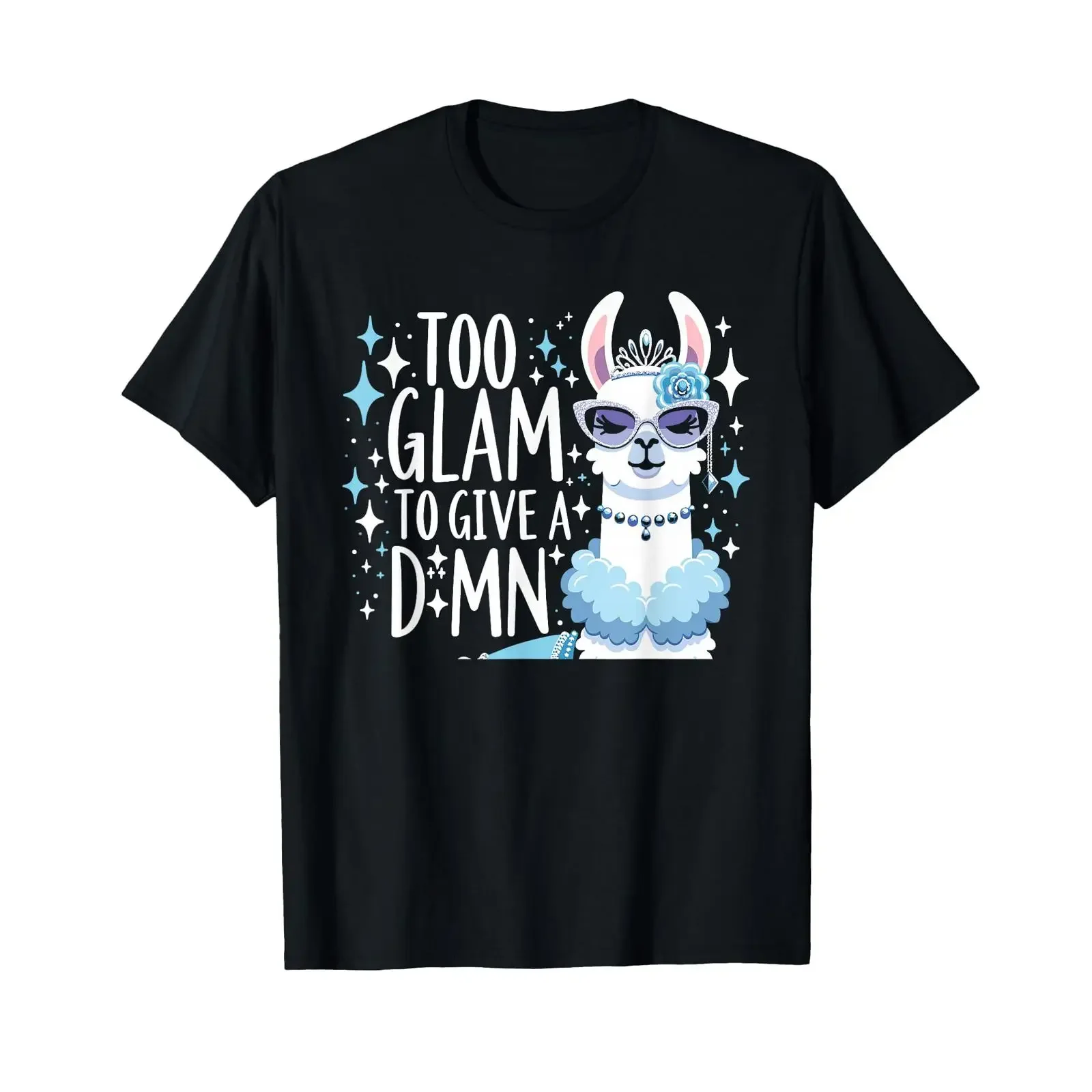 Llama Drama Too Glam to Give a Damn for Moms T Shirt vintage Washed Stretched streetwear Casual Top For Everyday Wear Soft