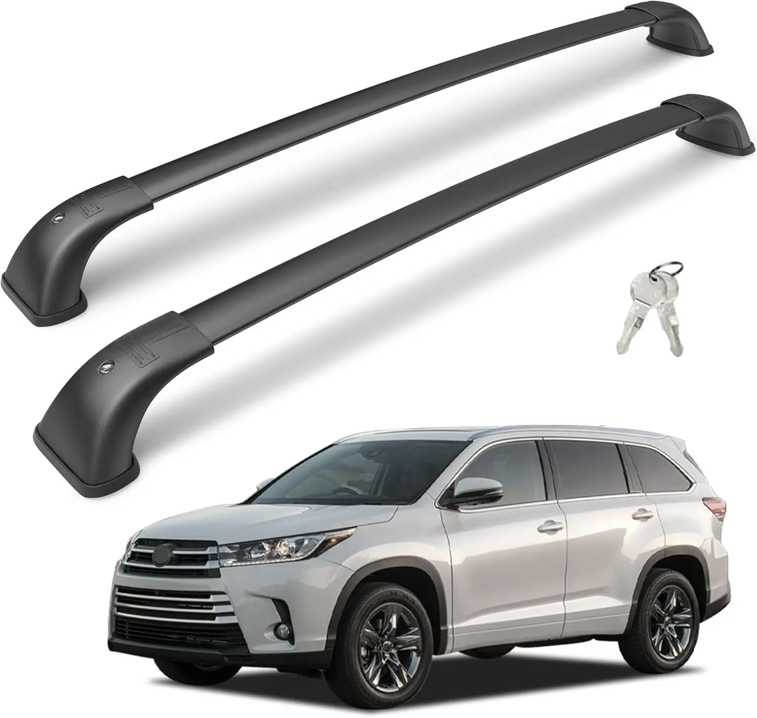 

260lbs Roof Rack Cross Bars for Toyota Highlander 2014-2019, Lockable Aluminum Anti-Theft Rust Resistant
