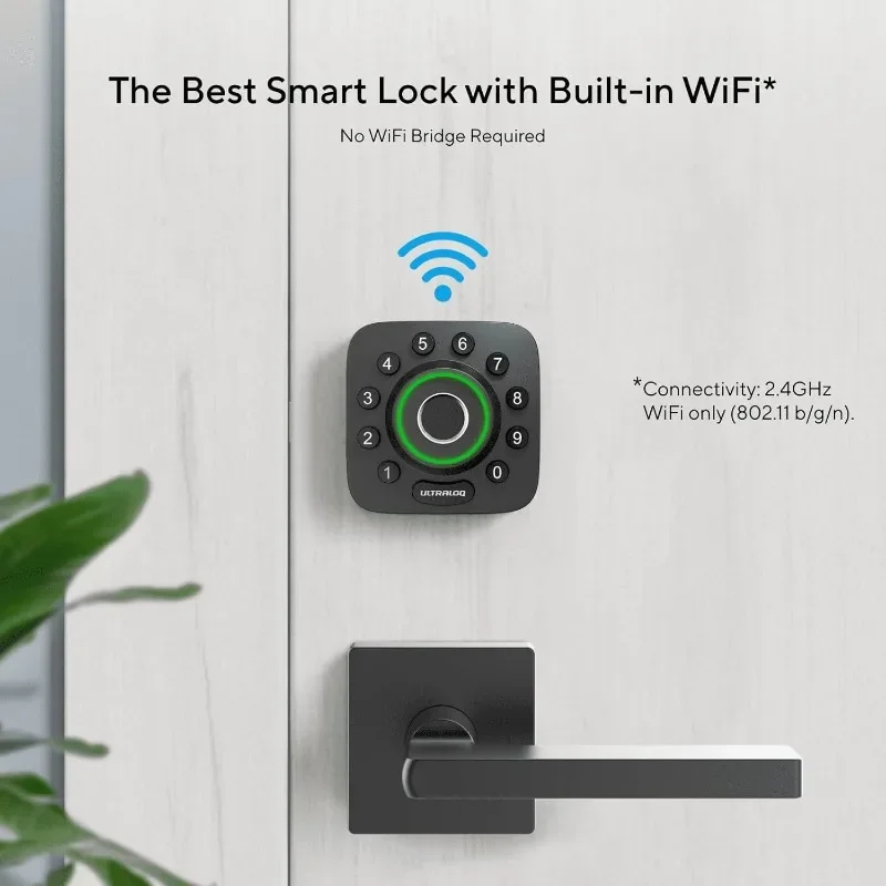 ULTRALOQ U-Bolt Pro Smart Lock with Door Sensor, 6-in-1 Keyless Entry Door Lock with Built-in WiFi, Fingerprint ID