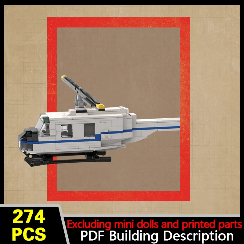Military Helicopter Model MOC Building Bricks War Equipment Modular Technology Gifts Holiday Assemble Children Toys Suit