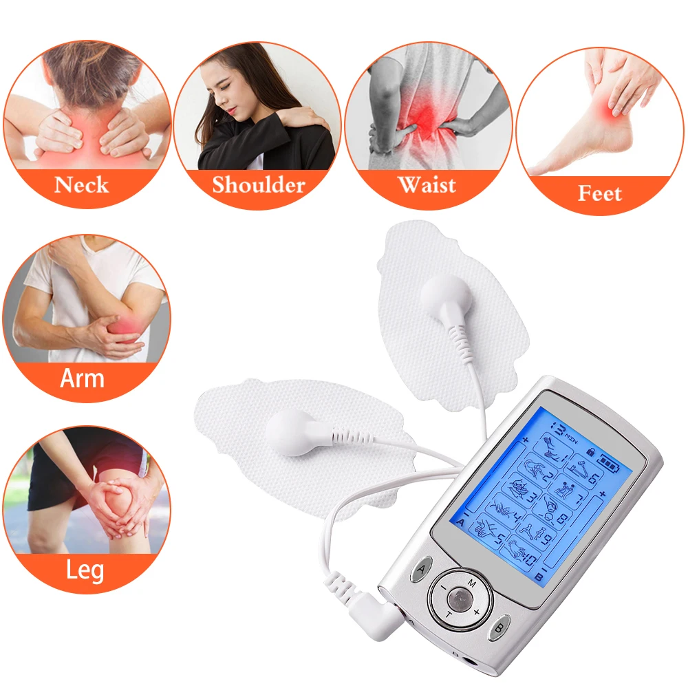 New TENS Eletric Dual Channel Relax Muscle Stimulator 10 Modes Pulse Massager Rechargeable Massage Relax Full Body Care Tool