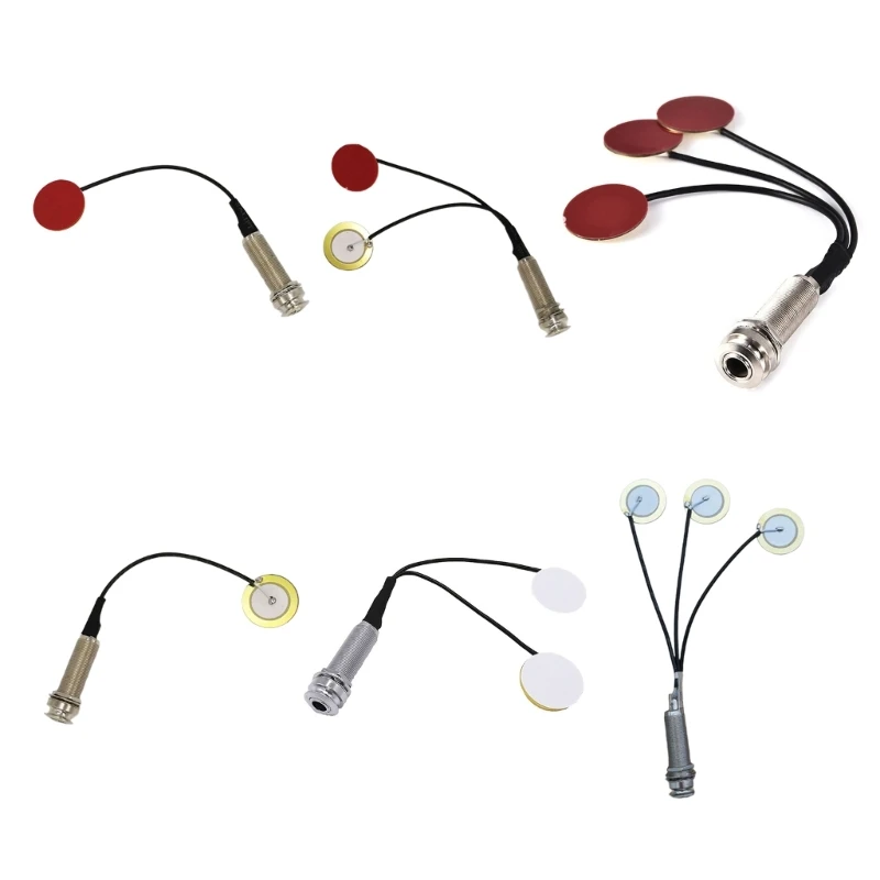 Self-adhesive Kalimba Pickup Piezo Transducer Microphone Contact Piezo Pickup with Buzzer for Thumb Piano Violin Ukulele