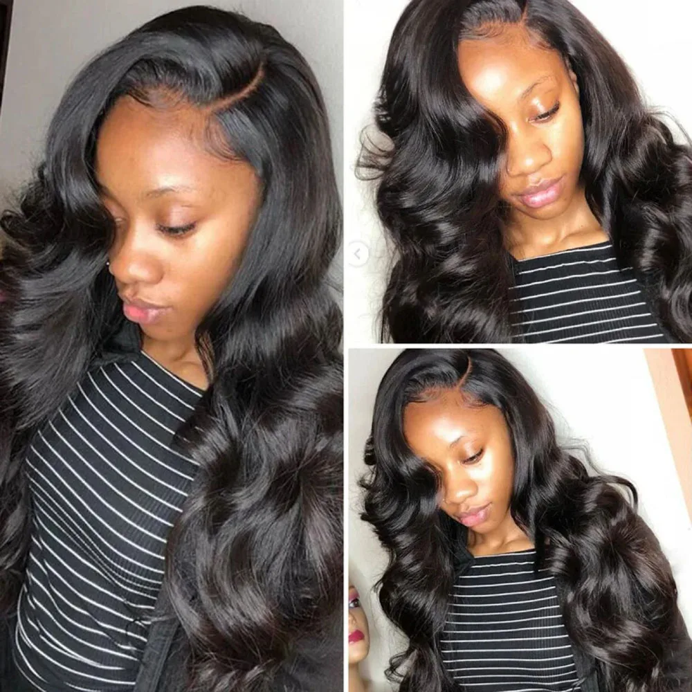 13x6 Lace Front Wigs Human Hair 250 Density Hd Body Wave Lace Frontal Human Hair Wigs For Women Glueless Pre Plucked Black Wig