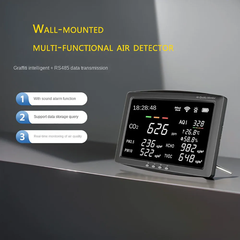 New graffiti intelligent APP control RS485 data transmission wall-mounted multi-functional air detector