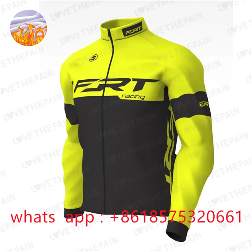 Racing Winter Cycling Jacket Fleece Thermal Long Sleeve Bicycle Clothing Men Outdoor Wind Warm Jersey Coat MTB