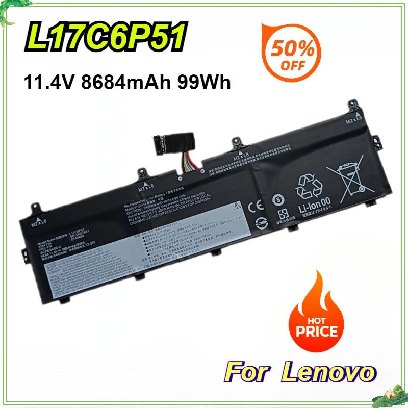 

New L17C6P51 01AV497 L17M6P52 Laptop Battery for Lenovo SB10K97636 01AV498 ThinkPad P72 P73 SB10K97637 931QA100H 11.4V 99Wh