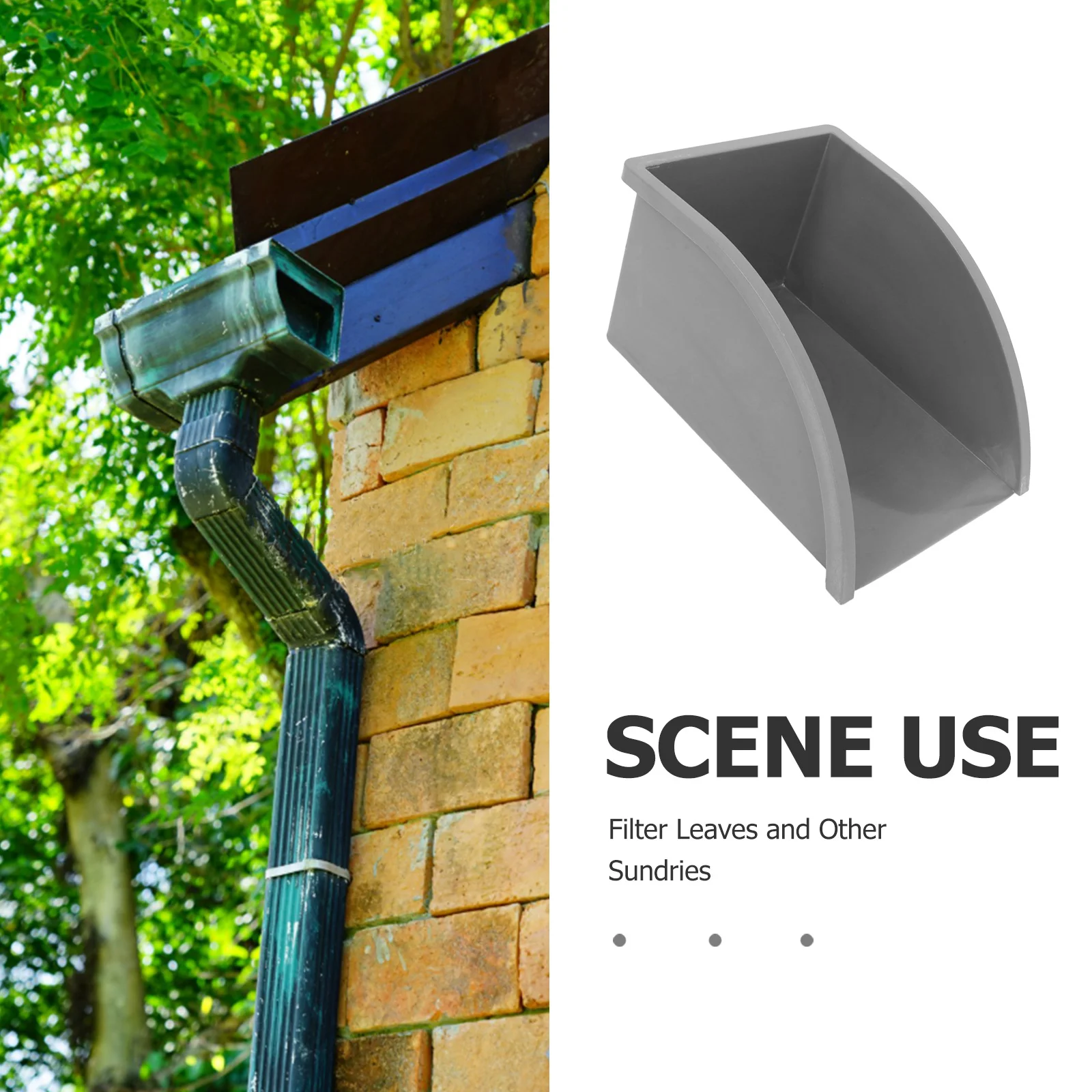 Rain Gutter Downspout Splash Block Plastic Water Diverter With Debris Filtering Tray For Extended Drainage Outdoor Yard Garden