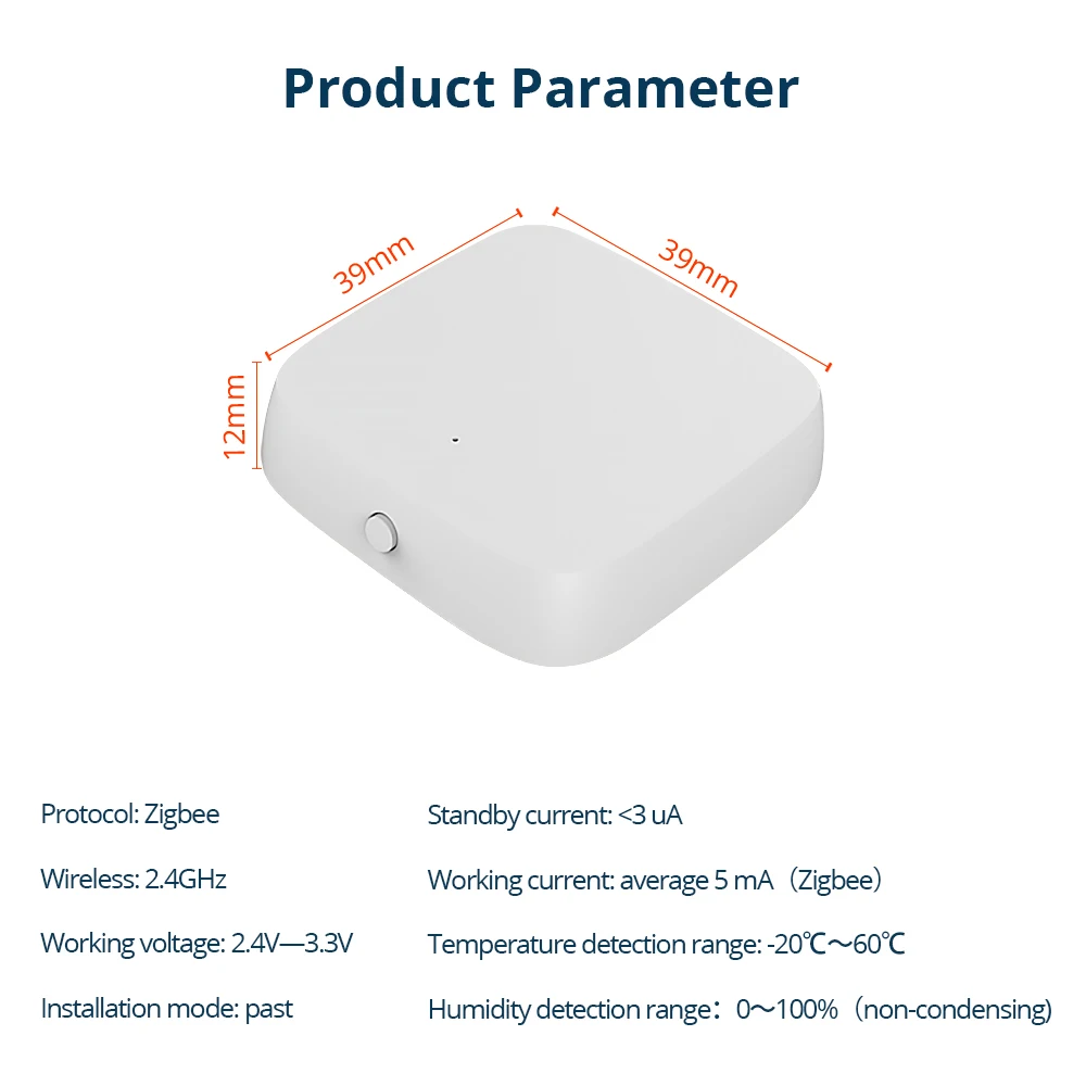 Yagusmart Tuya Zigbee Smart Temperature Humidity Sensor Detector Real Time Monitoring Alexa Google Home Smart Life APP Control
