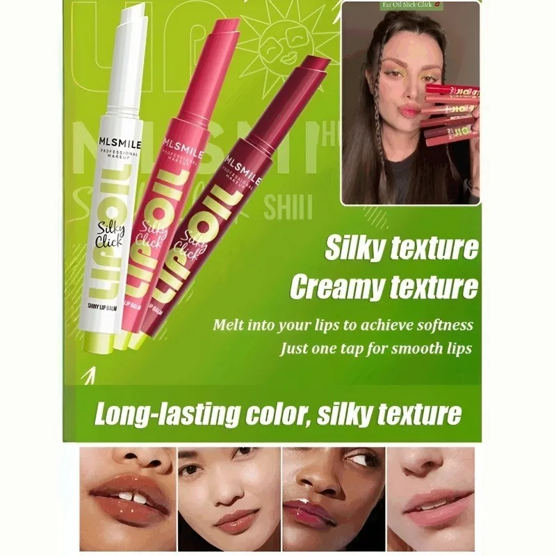 multi-color Silky Lip Gloss Hydrating with Radiant Lip Care Mirror HIGH-Shine Effortless Press Long-Lasting SEXY