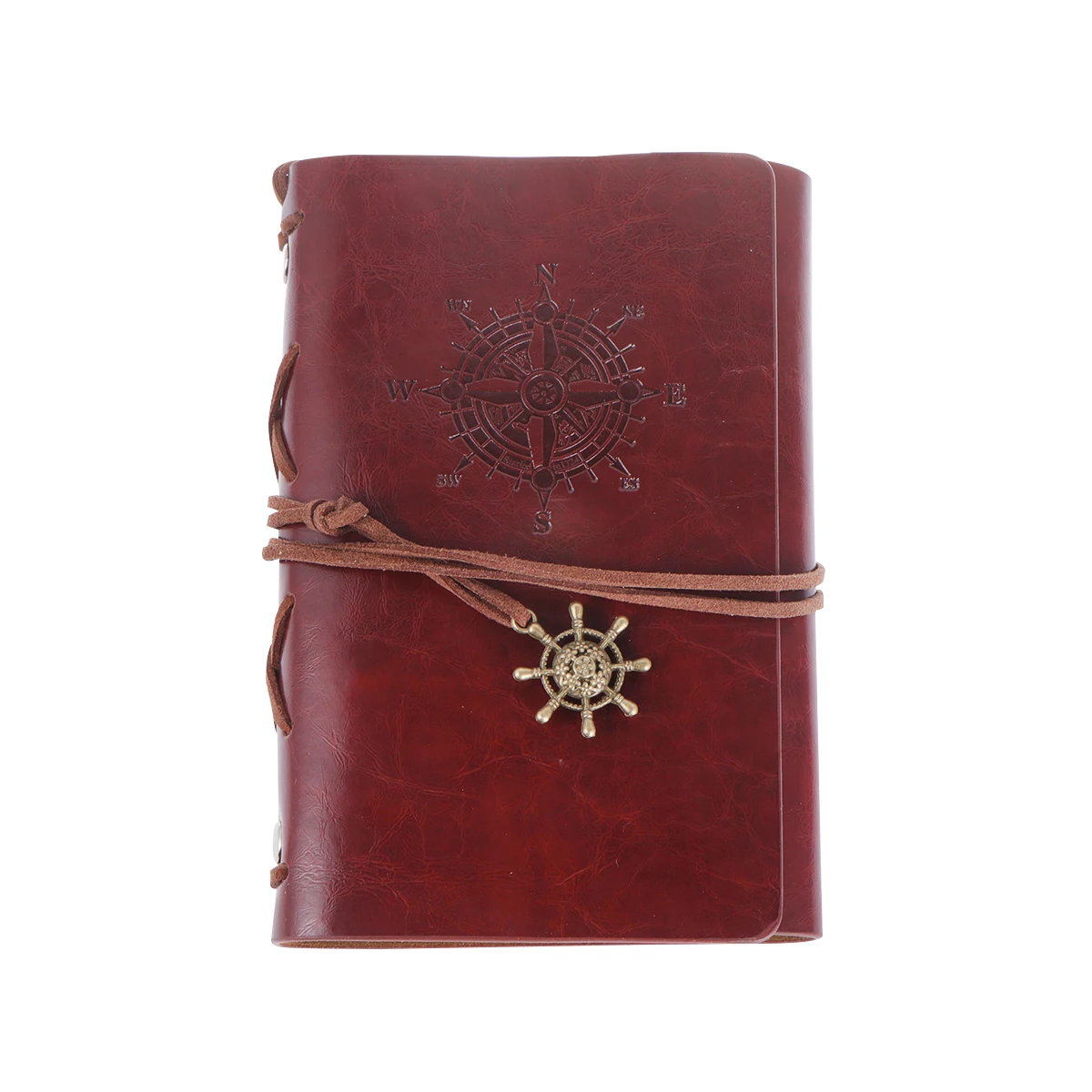 

Retro 85 Sheets Blank Notebook 15x10cm PU Cover Vintage Pirate Style Travel Journal Loose Leaf Perfect for Writing