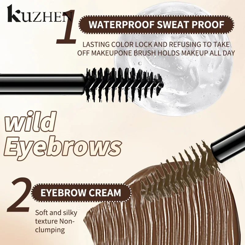 Gel coiffant pour sourcils, ensemble de cire transparente et imperméable, Gel pour sourcils, maquillage longue durée, savon sculpté