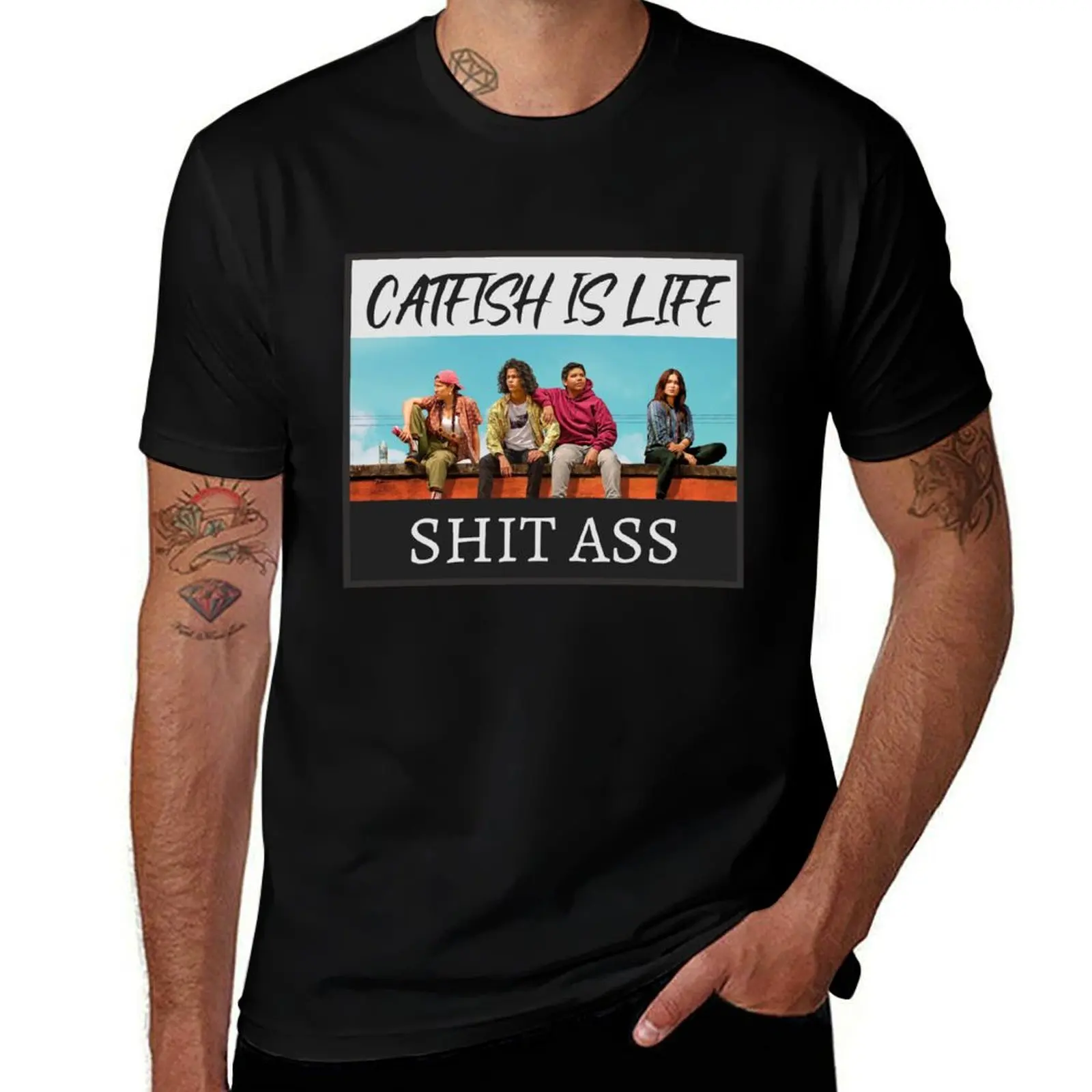 Reservation Dogs Catfish Is Life T-Shirt Summer Holiday Casual Tee T-Shirt