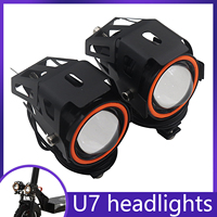 Scooter 3000LMW U7 LED Headlights Driving  With Horn Fog Lights For Electric Scooter Bicycle Motorcycle Universal Accessories