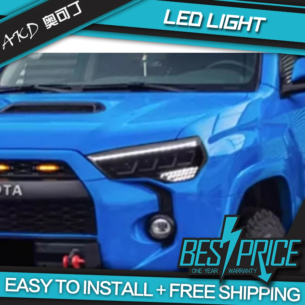 

AKD Cars Styling Headlight for 4 Runner Headlights 2014-2020 4Runner LED Headlight DRL Dynamic Signal projector Auto Level