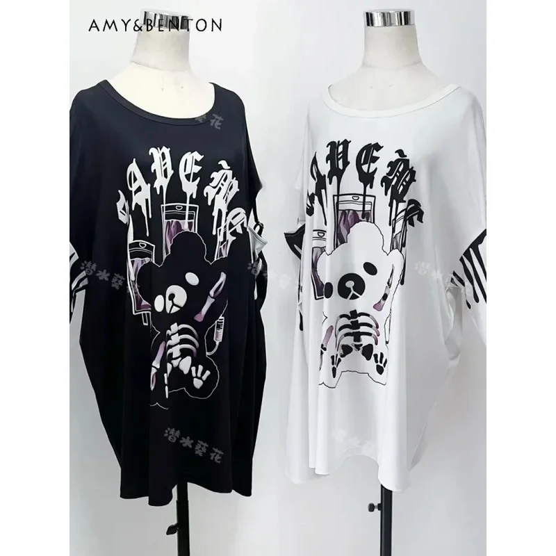 

25COST двумерная анимационная футболка с принтом большого размера, топы с длинными рукавами и длинными рукавами, японский панк, готика, Y2K To