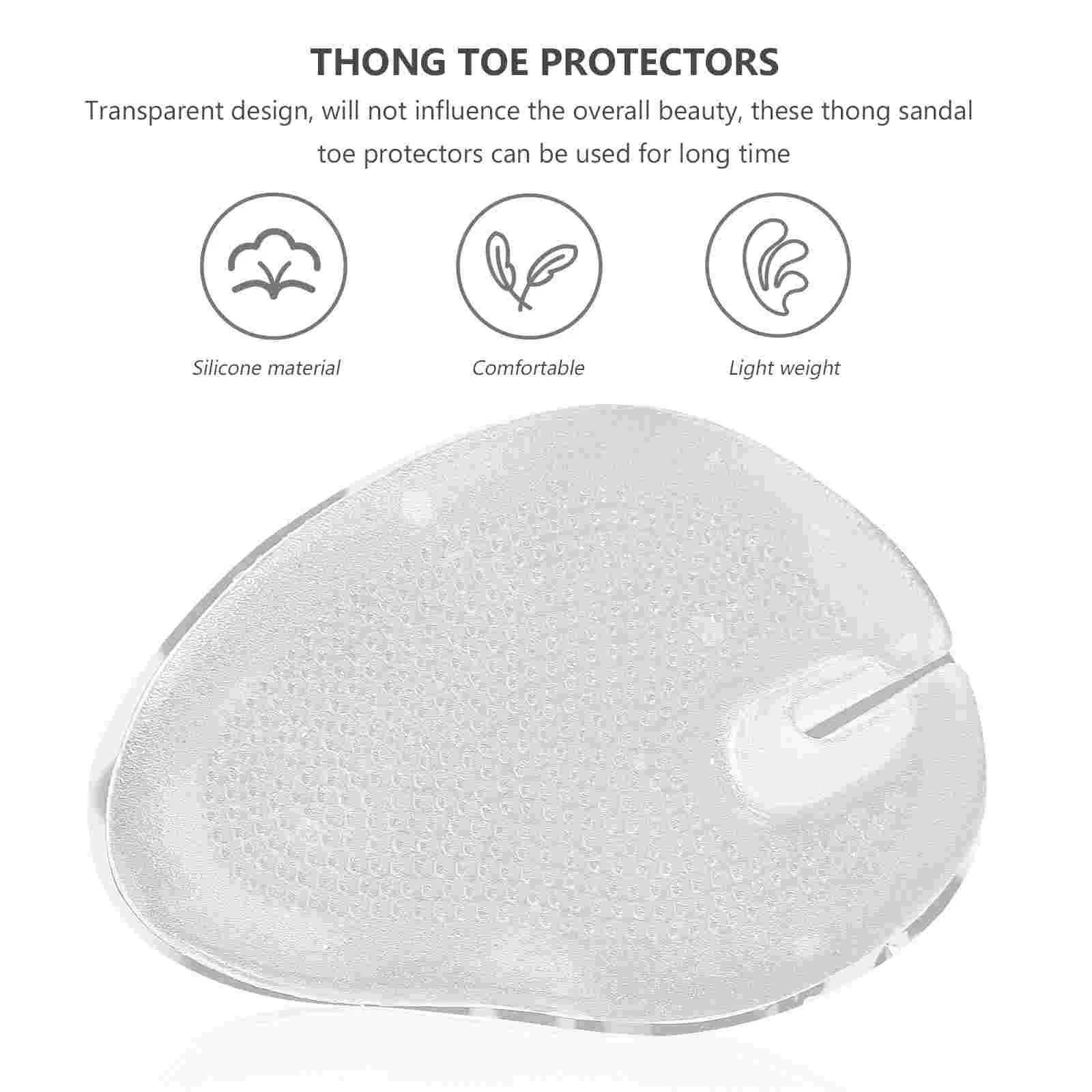 4 Pairs Clip Toe Pad Slipper Protectors Non-slip Cushion Thong Sandal Sandals Easy Use Clear Silica Gel Silicone Guard