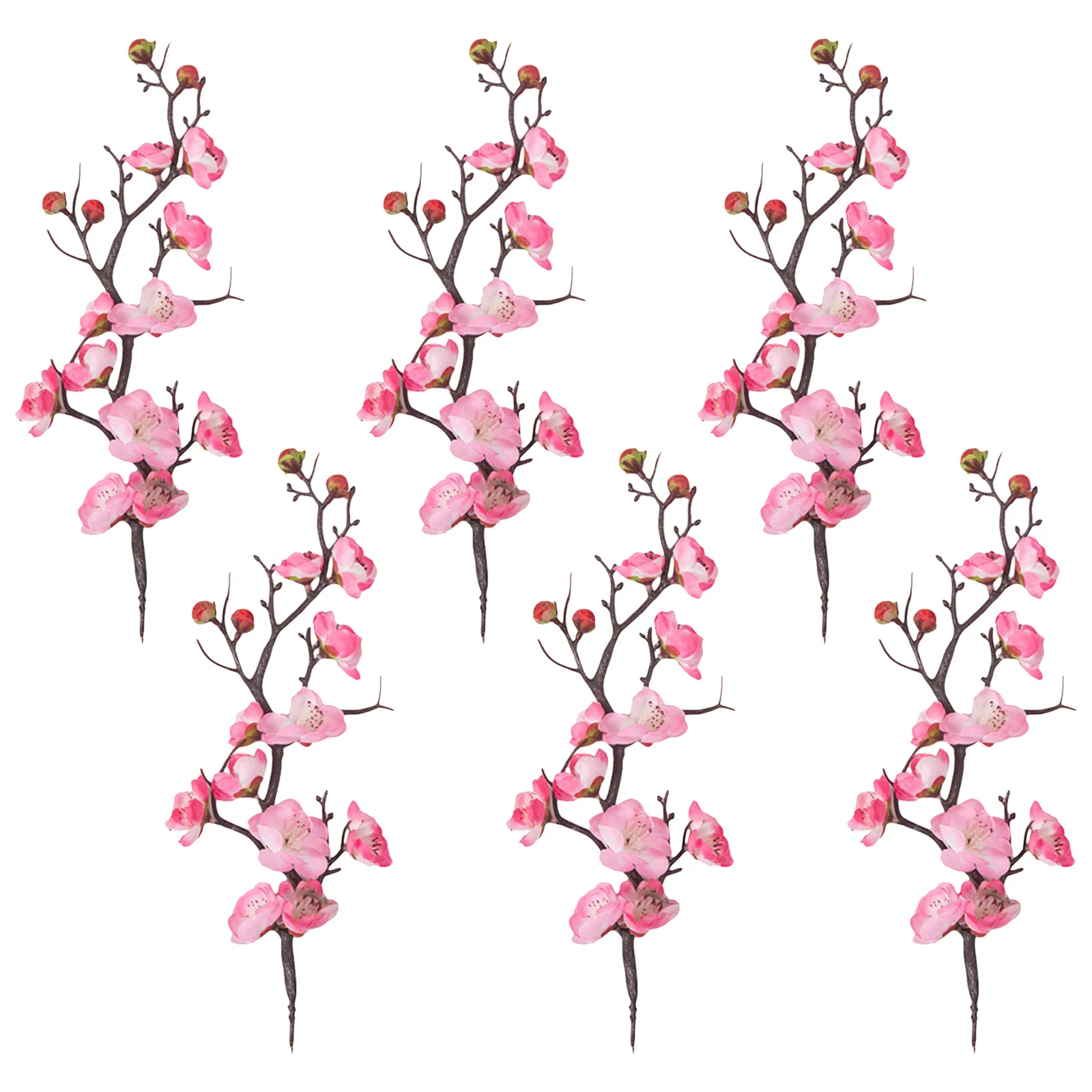 

6Pcs Plum Blossom Cupcake Toppers Cake Decoration Flower Pick Birthday Party Wedding Dessert Topper Shower Decor
