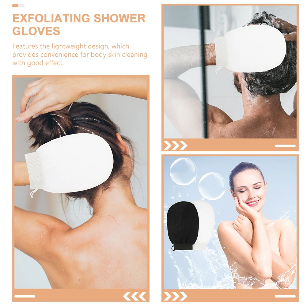 

2Pcs Exfoliating Shower Gloves Rayon Soft Dead Skin Remover Body Scrubber Bath Mitts for Full Body Cleaning Spa Massage