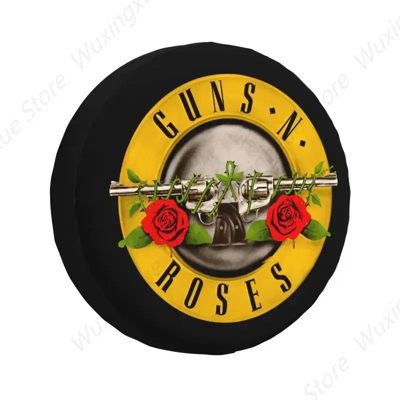 Guns N Roses Logo Tire Cover 4WD 4x4 Trailer Heavy Metal Spare Wheel Protector for Jeep Toyota Mitsubishi 14