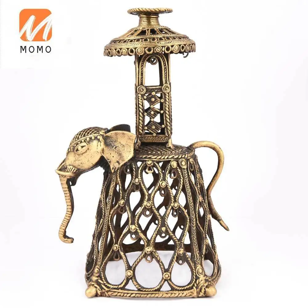 Handmade Golden Brass  Elephant Stand Sculptures Figurine Statue Statement Pieces Decor Gift Items