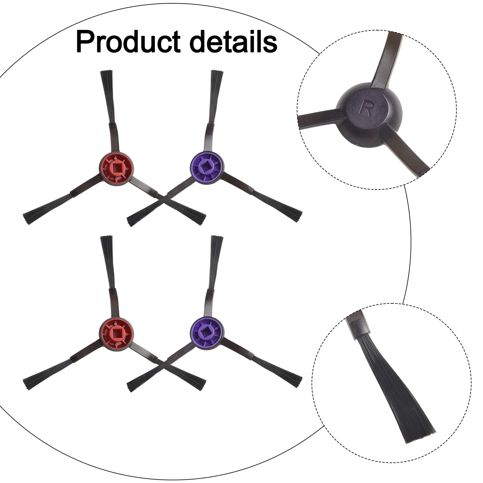 Efficient Corner Cleaning Side Brushes Easy Installation Corner Side Brush Thorough Dust Removal Easy To Replace