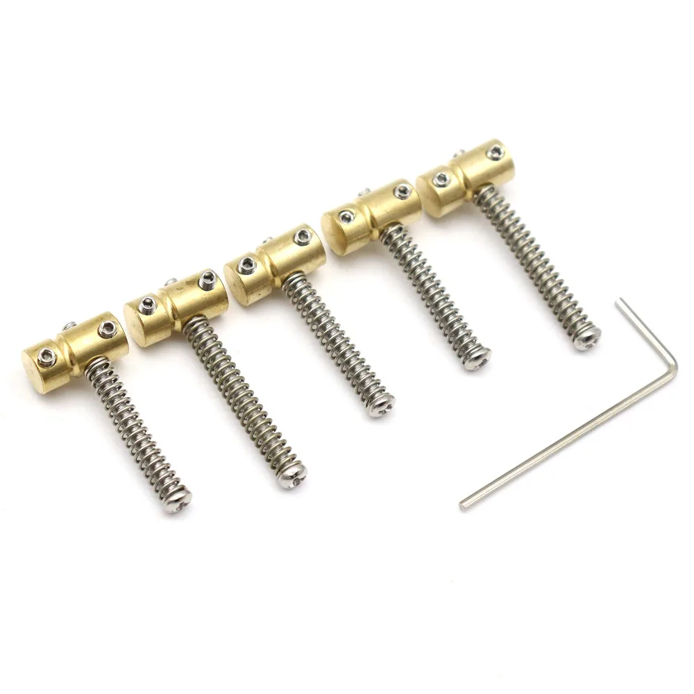 Set of 2 Long and 3 Short 5 String Electric Bass Guitar Bridge Saddle Mounting Screw Fixed String Saddle Guitar Accessories