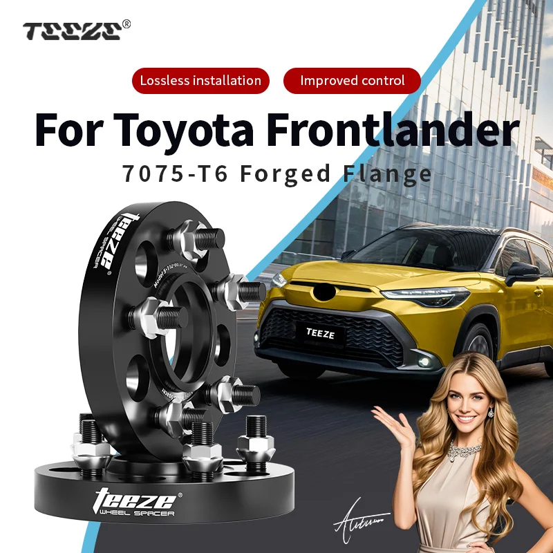 Teeze 2/4pcs 5x114.3 CB 60.1mm M12x1.5 Hub Centric Black Forged wheel spacer For Toyota Frontlander Flange Plate15/20/25/30/35mm