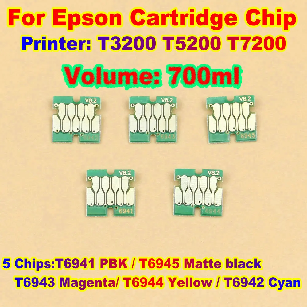 Upgrade T6941-T6945 Ink Cartridge Chip T6193 Maintenace Tank Chip for Epson SC T3200 T5200 T7200 T3270 T5270 T7270 T5070 Chip Ic