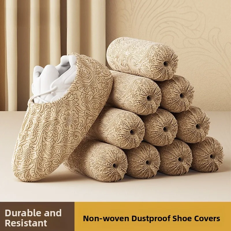 disposable-non-woven-fabric-shoe-covers-thickened-indoor-home-use-anti-slip-waterproof-reusable-special-thick-foot-covers