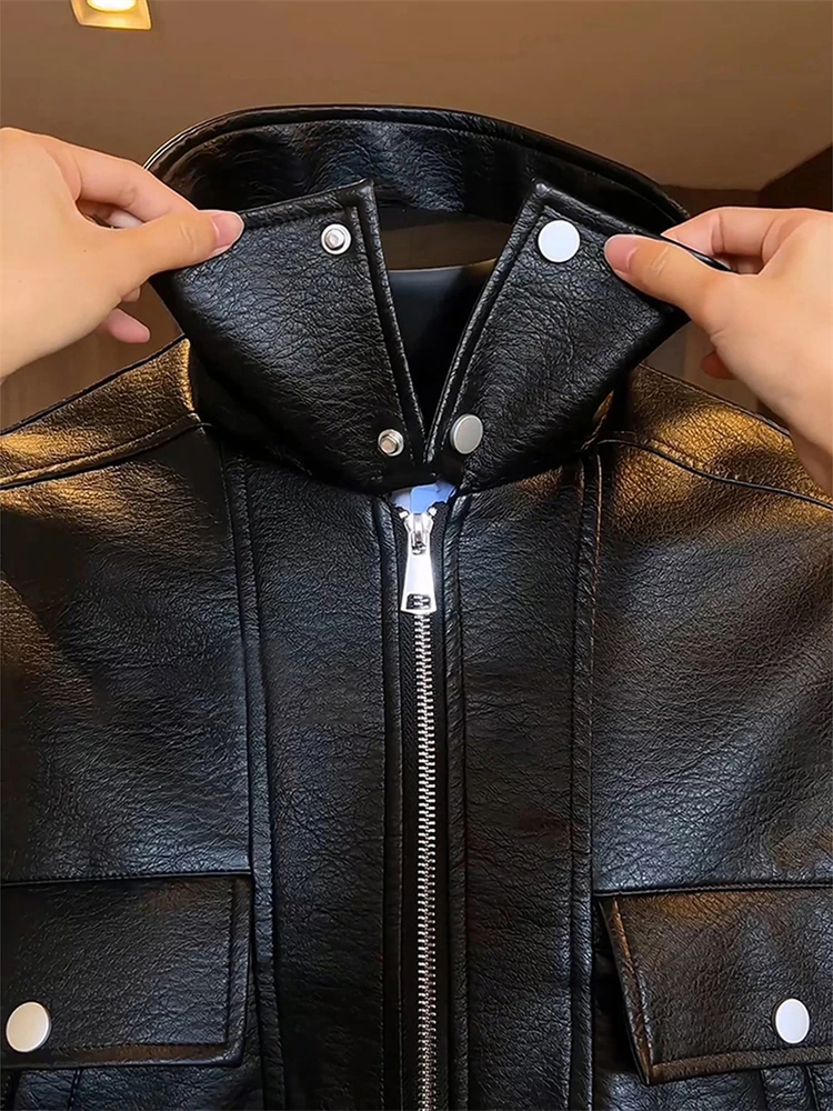 الراقية ort بو الجلود Jaet الرجال الأمريكية Sle العصرية هارينجتون Jaet كلينفيت عمال البيسبول orm معطف #5