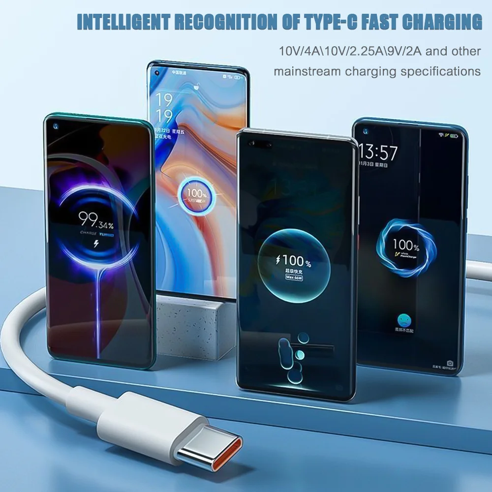 1/1.5/2M 7A Type-C Cable Fast Charger Data Cable Type-C USB Charging Cable PVC Material for Samsung Huawei S20 Android Universal