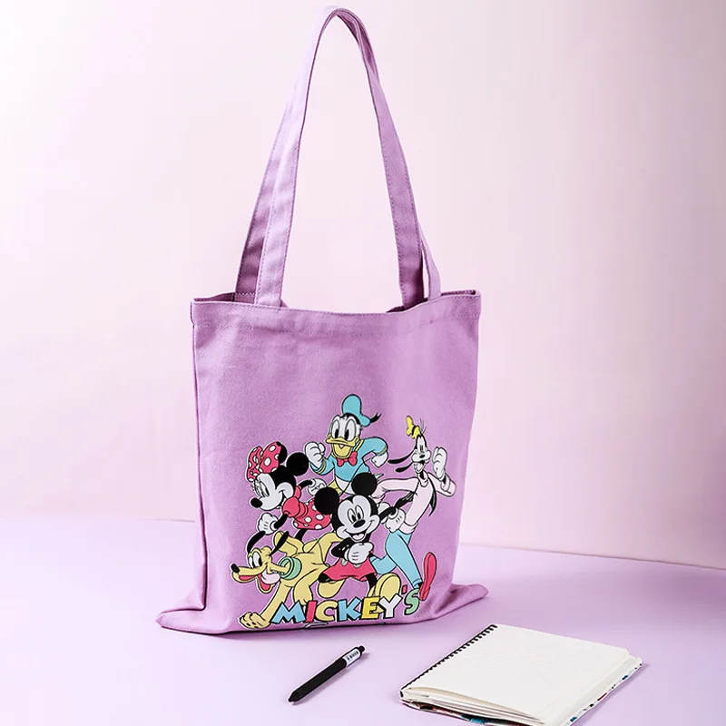 Disney Purses and Handbags Mickey Tote Bags for Women Shoulder Bag Canvas Anime Case Cute Wallet Fashionable Shopping Pouch