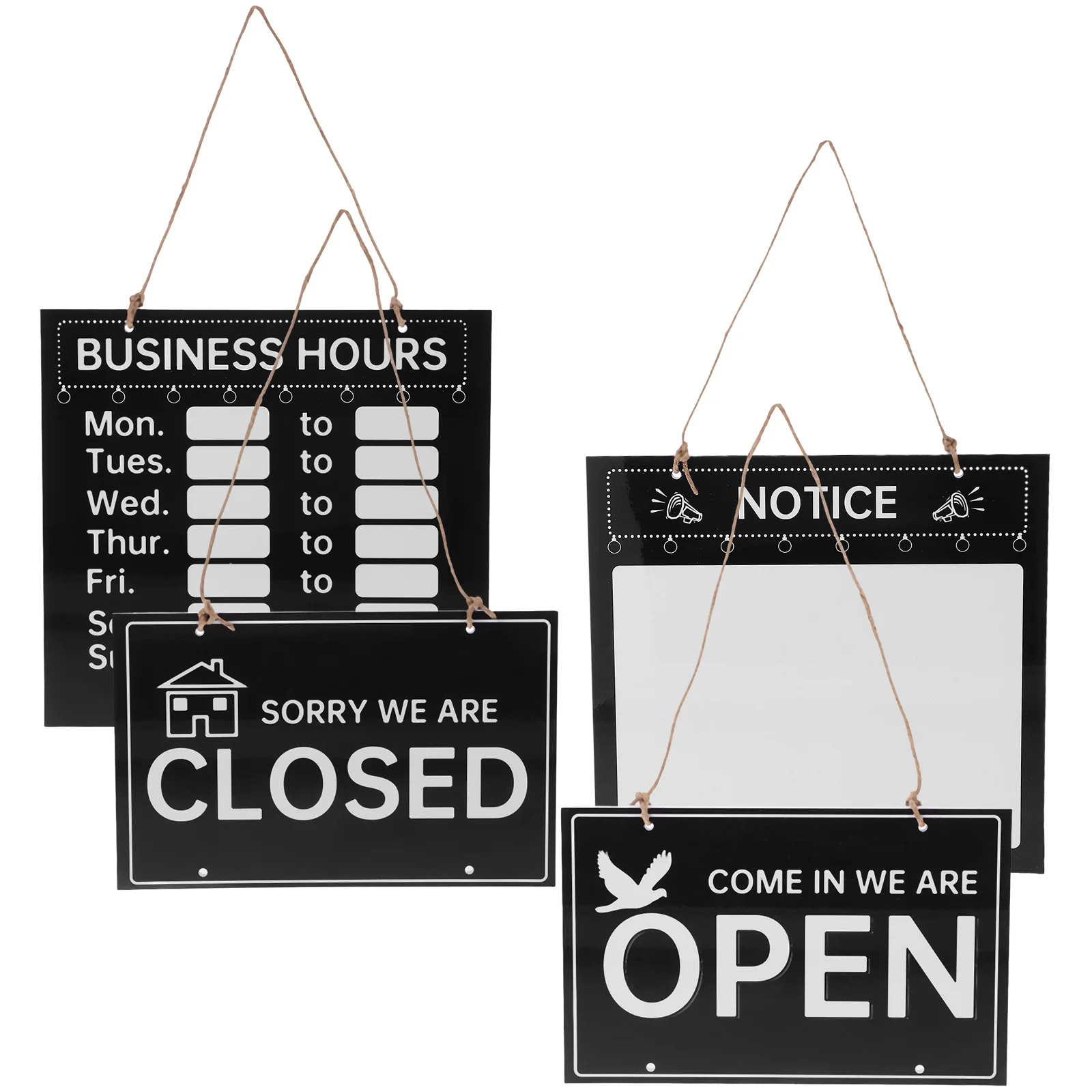 

1Set Writable Open Closed Business Hours Sign for Restaurants Shops Cafes Stylish Hanging Hours Sign Erasable