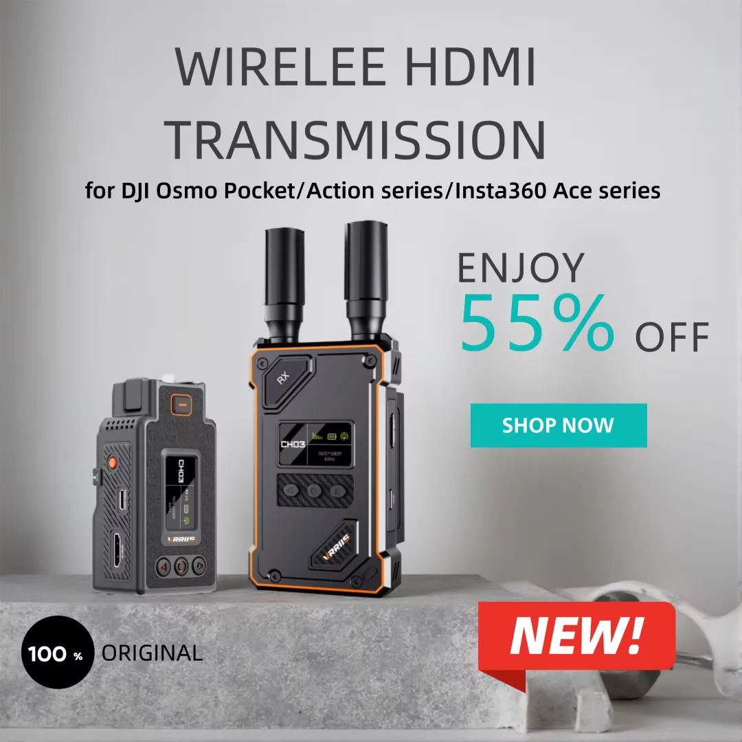 500M Low Latency Transmitter and Receiver Wireless HDMI Video Extender for DJI Pocket 3/Pocket 4/Action Camera Live Streaming
