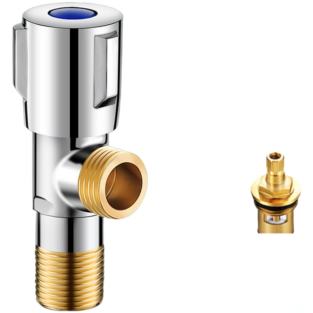 Heavy Duty Brass 3 Way Angle Valve Hot Cold Water with Check Valve for Backflow Prevention and Leak Protection