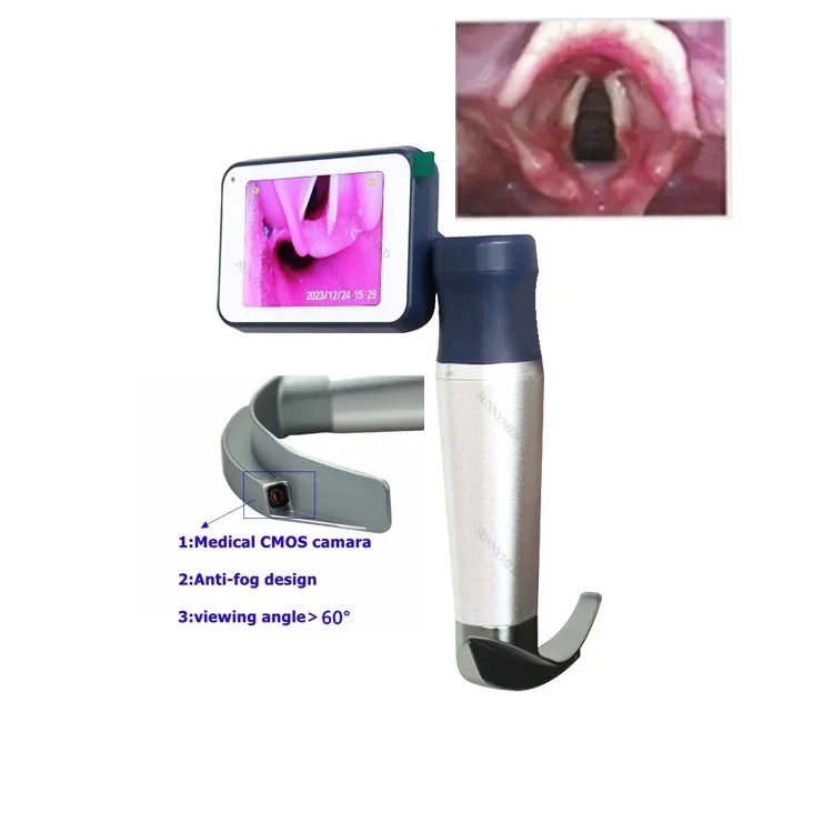 

Reusable anesthesia video laryngoscope blade medical wireless 70 degree video laryngoscope