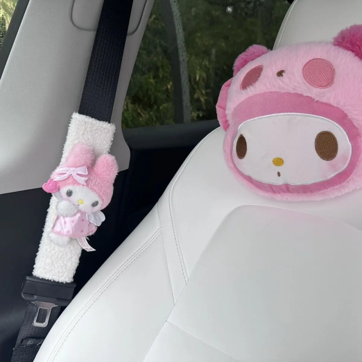 Miniso مرحبا كيتي غطاء حزام مقعد السيارة العالمي السيارات حزام الأمان يغطي الدافئة الكتف وسادة حامي أحزمة الأمان الكتف #2