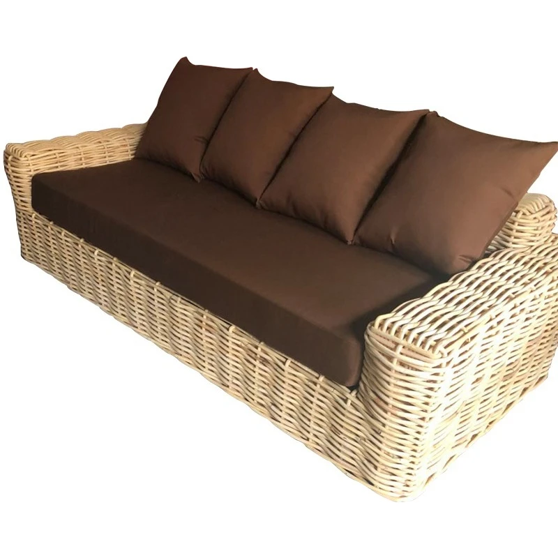 

Bohemian Nordic Tropical Style Hotel Restaurant Villa Cafe Project Garden Diy Latan Furniture Giant Rattan Home Living Room Sofa