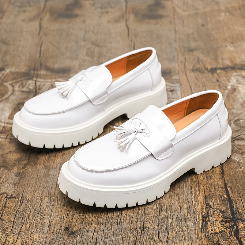 

Fashion Tassel Loafers Leather Shoe Design Comfortable NonSlip Leisure Men's Leather Shoes Outdoor Wedding Party Platform Shoes