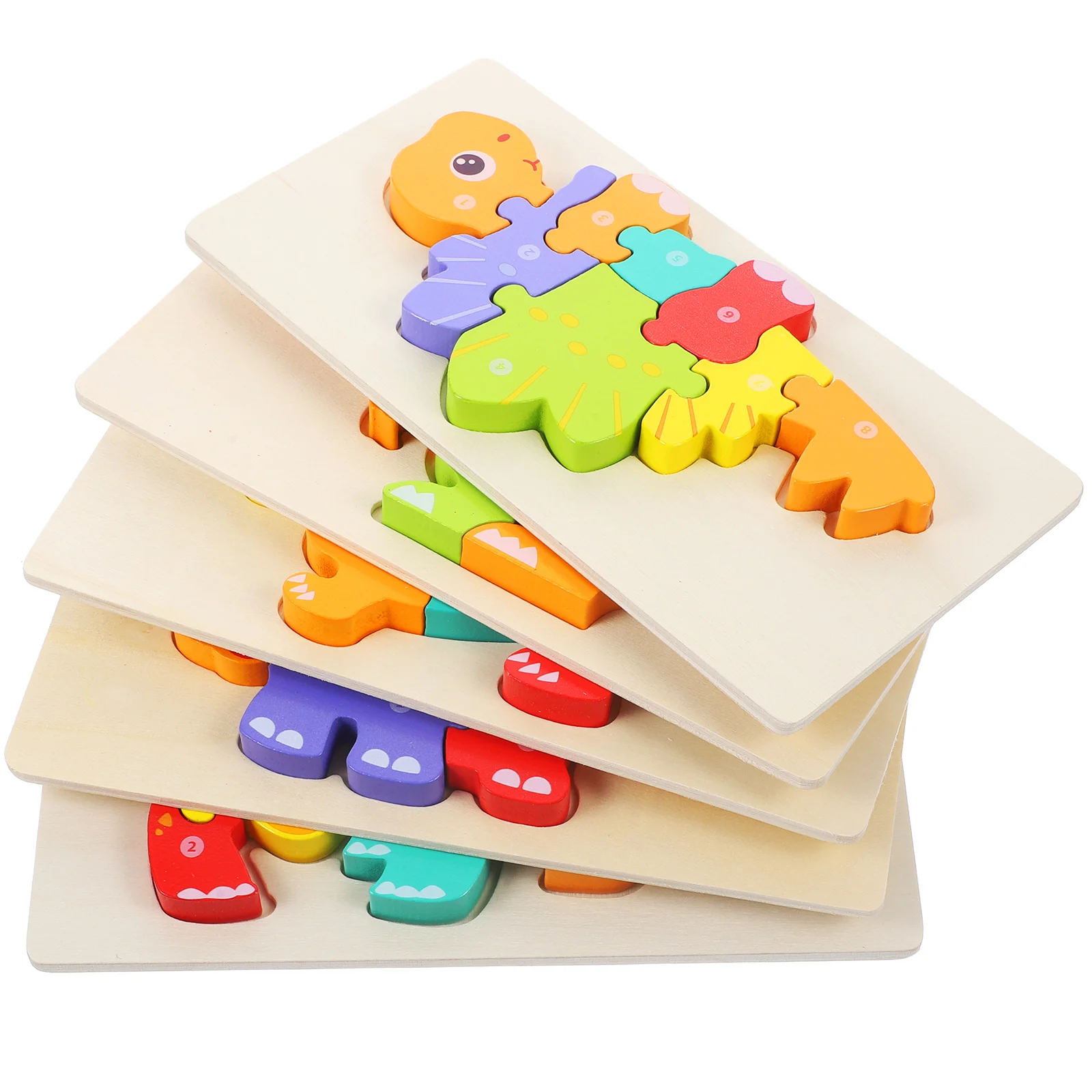 

5 Sets Toddler Learning Puzzle Toy Wooden Puzzles for Toddlers Children Toys Kids Three-dimensional Baby