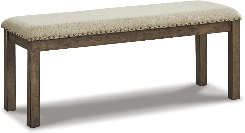 مقعد طعام منجد ريفي باللون الرمادي والبني، طراز كاجوال لديكور المنزل #1