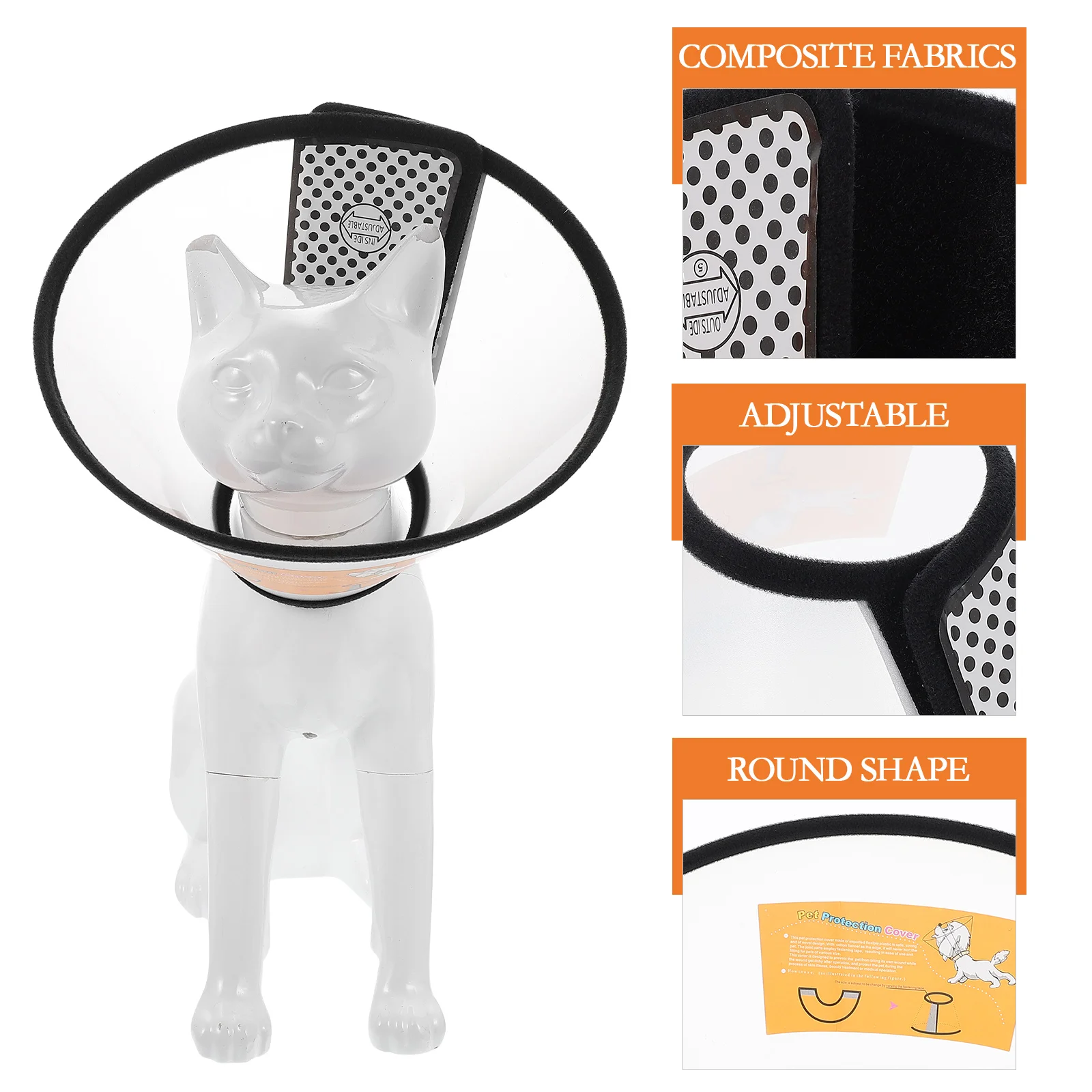 

Soft Pet Recovery Collar Adjustable Cat Dog Protective Neck Comfortable Lightweight Breathable Wound Healing Collar Cone For