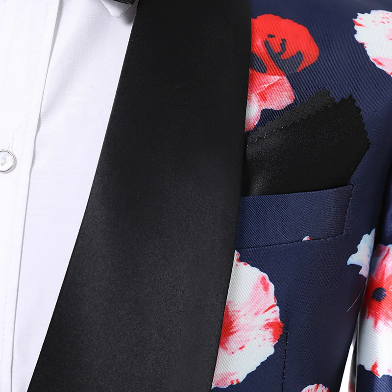 Floral Herren Anzüge Für Hochzeit 2 Stück Kostüm Homme Hochzeit Bräutigam Smoking Groomsmen Business Prom Anzüge Slim Fit Blazer Hose