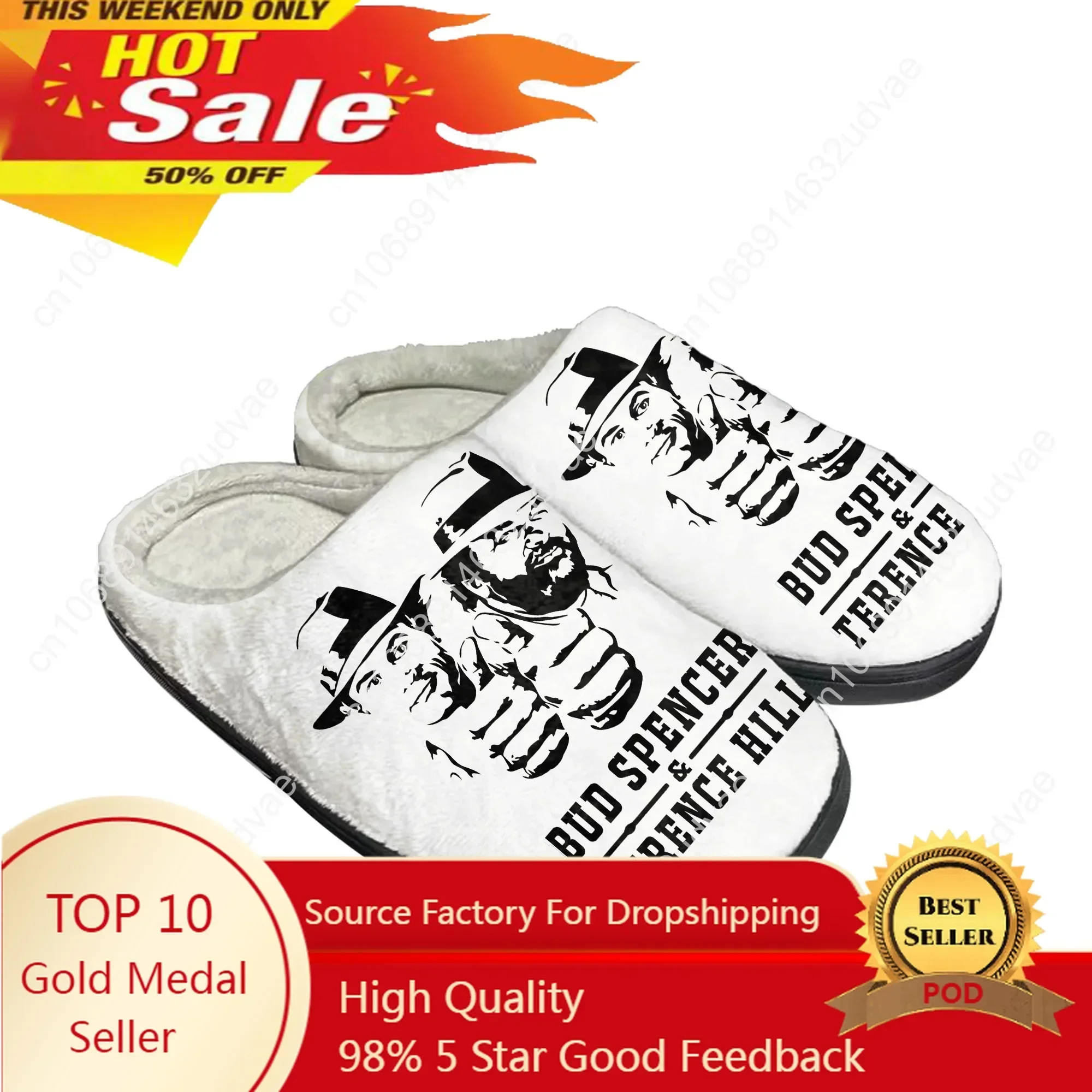 

Bud Spencer Terence Hill Home Cotton Slippers Plush Bedroom Casual Keep Warm Shoes Mens Womens Thermal Slipper Customized Shoe